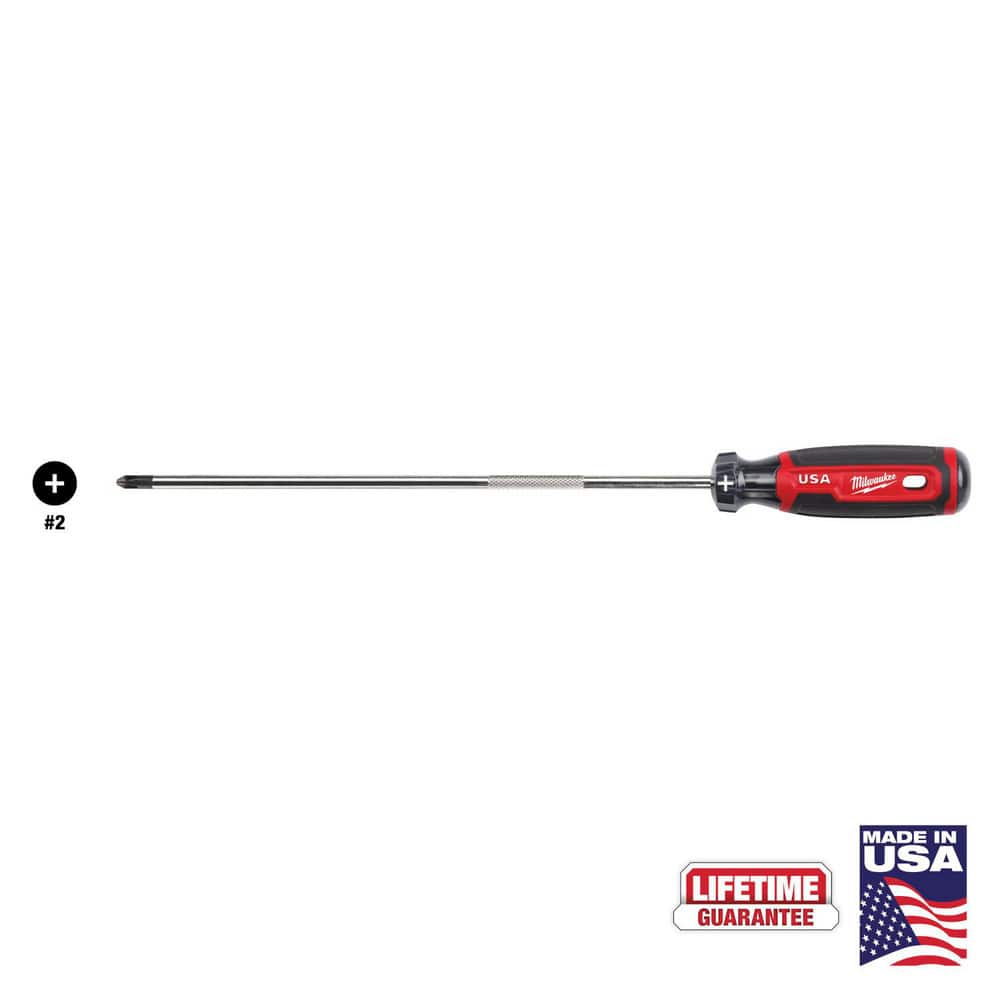 Phillips Screwdrivers, Overall Length (Decimal Inch): 14.3000 , Handle Type: Cushion Grip , Phillips Point Size: #2 , Handle Color: Red  MPN:MT204