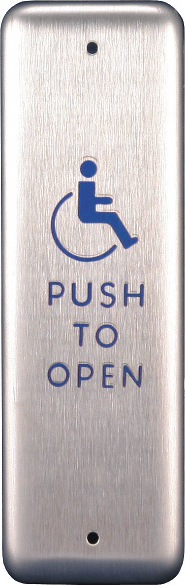 Push Plate For Auto Operator 4-3/4 L MPN:CL2055 HANDICAP LOGO PUSH TO OPEN TEXT