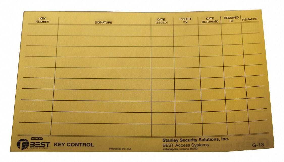 Key Authorization Card Paper For Keys MPN:G13