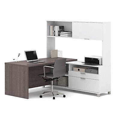 L-Shape Workstation White/Bark Gray MPN:120882-47