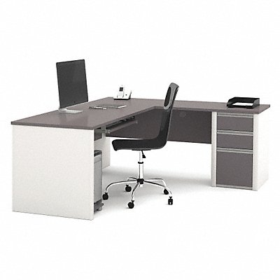 L-Shape Workstation Slate 82-29/32in. D MPN:93880-59