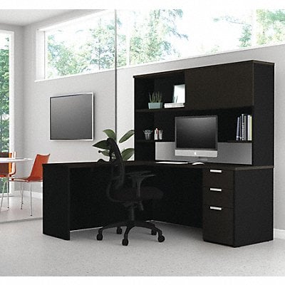 L-Desk Hutch Deep Grey/Black MPN:110886-32