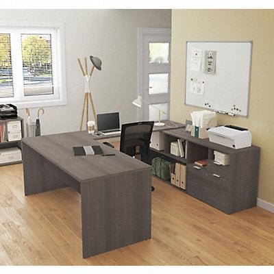 U Desk I3 Plus 2 Drawers Bark Gray MPN:160860-47