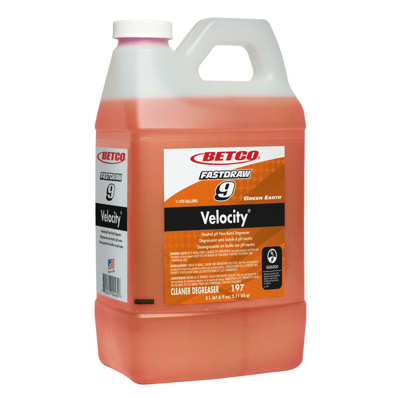 Betco Fastdraw Green Earth Velocity Degreaser, Fresh Scent, 2 Liter, Case Of 4 MPN:1974700