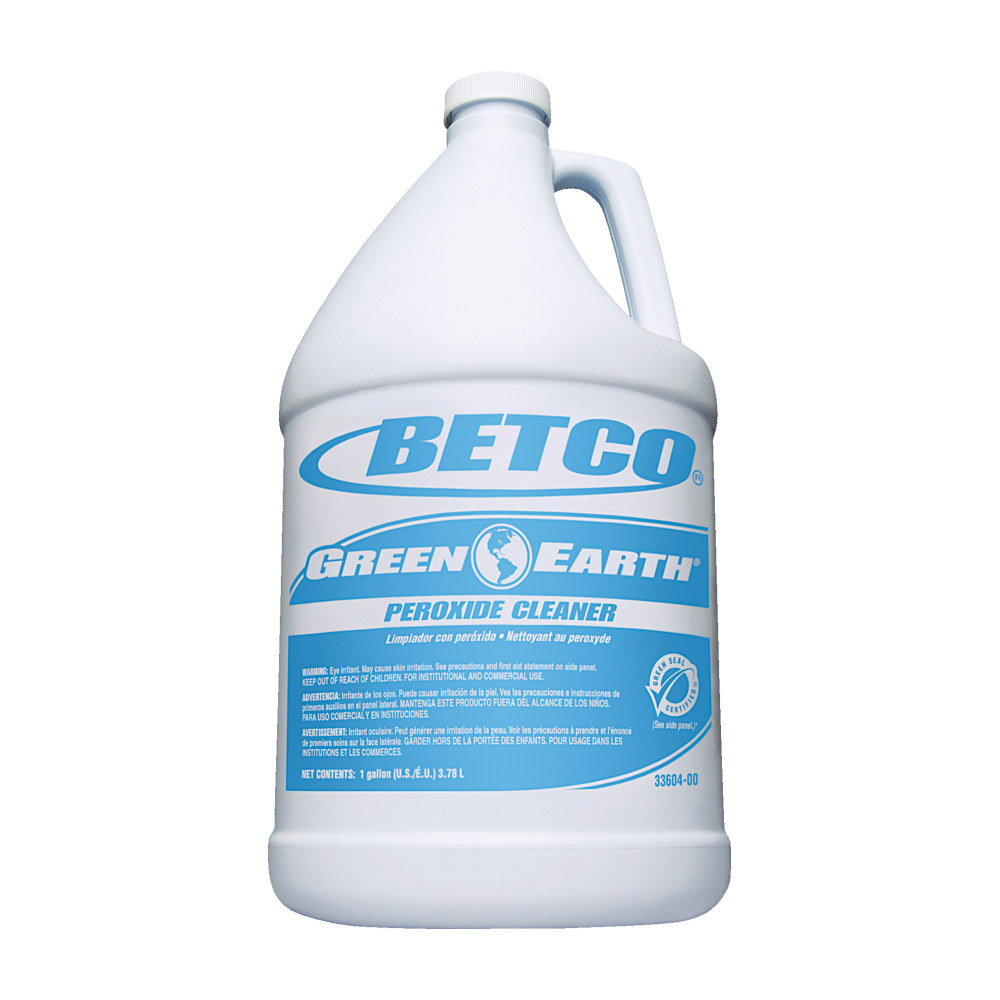 Betco Green Earth Peroxide Cleaner Concentrate, Mint Scent, 128 Oz Bottle, Clear, Case Of 4 MPN:3360400