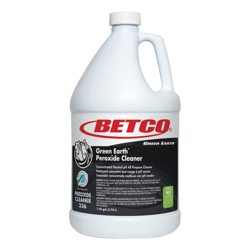 Betco Green Earth Peroxide Cleaner - Concentrate Liquid - 128 fl oz (4 quart) - Fresh Mint Scent - 1 Each - Clear (Min Order Qty 3) MPN:3360400EA