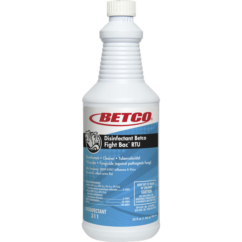 Betco Fight-Bac RTU Disinfectant Cleaner, Citrus Floral Scent, 32 Oz Bottle (Min Order Qty 11) MPN:3111200EA