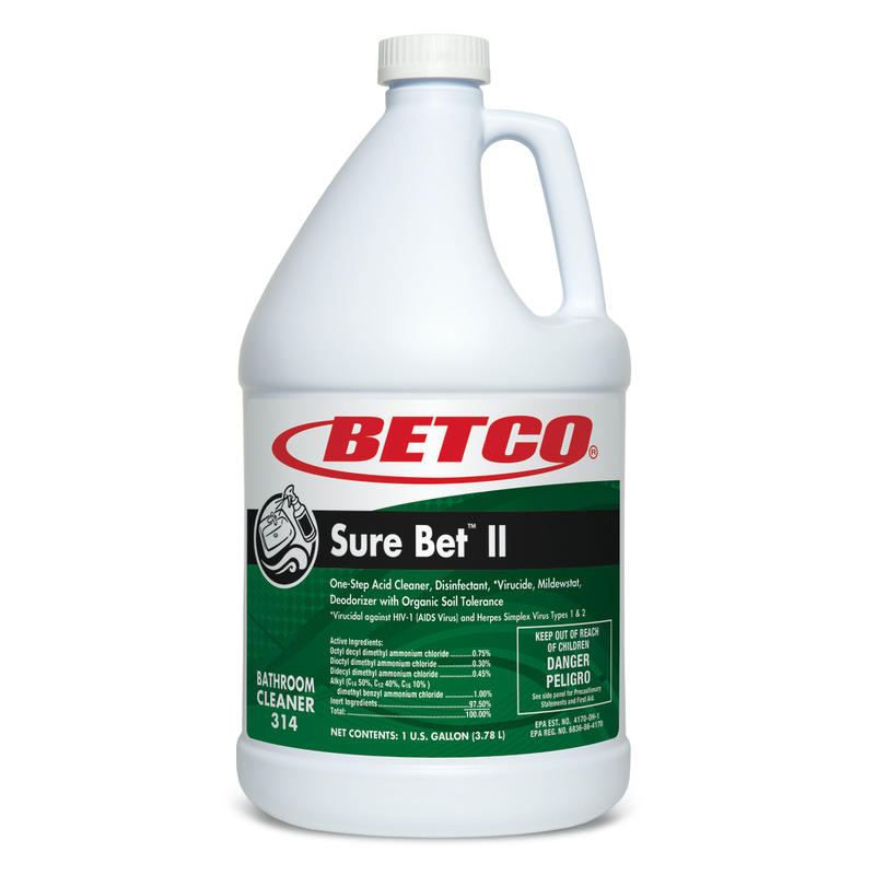 Betco Sure Bet II Multipurpose Cleaner, Green, 1-Gallon Bottle, Case Of 4 Bottles MPN:3240400