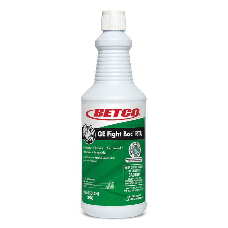 Betco GE Fight-Bac RTU Disinfectant, 32 Oz Bottle, Case Of 12 MPN:3901200