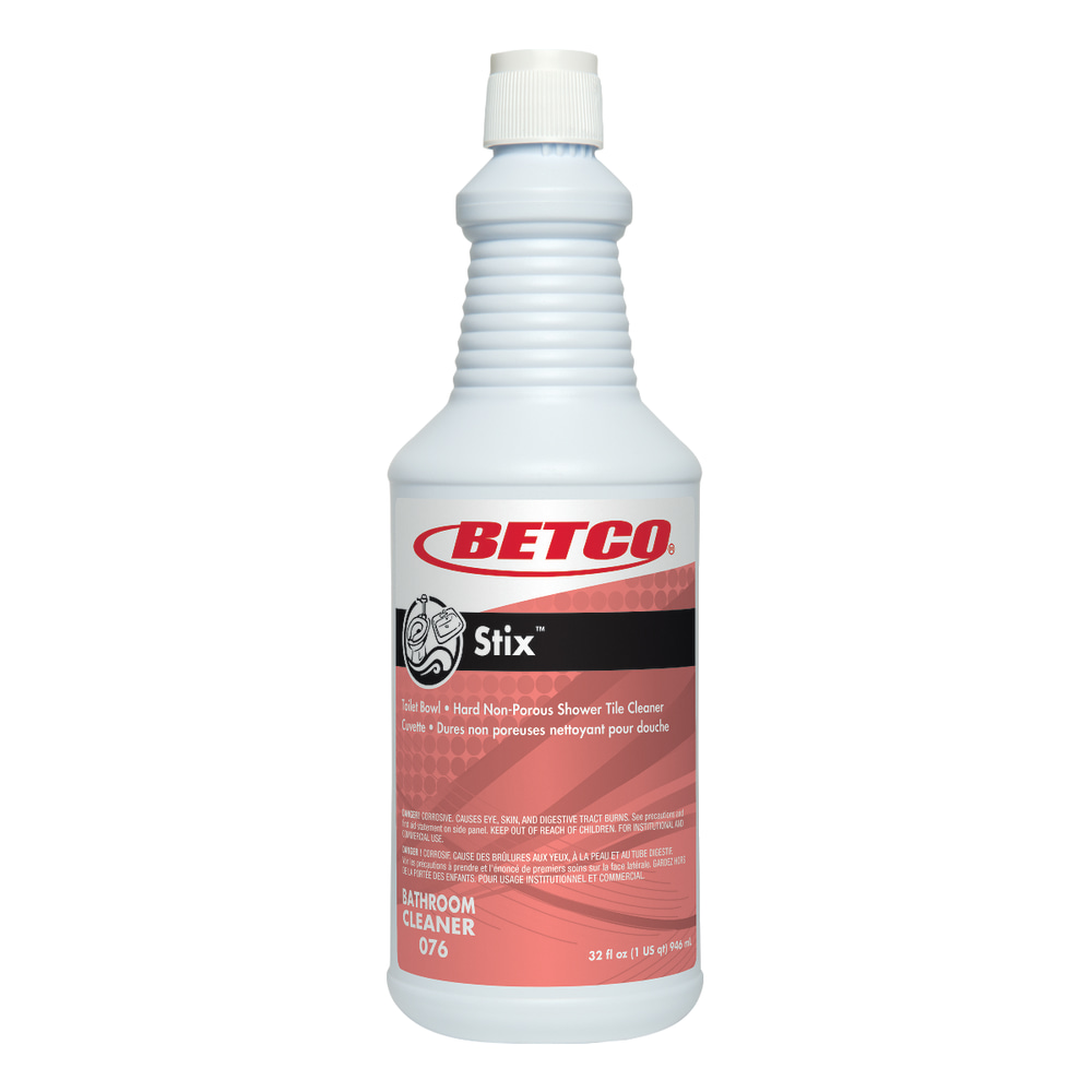 Betco Stix Bathroom Cleaner, Cherry-Almond Scent, 32 Oz Bottle, Case Of 12 MPN:0761200