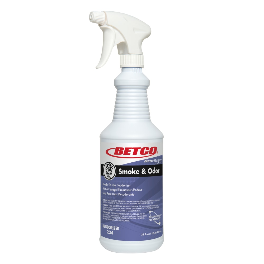 Betco BestScent Smoke and Odor RTU, Fresh Scent, 32 Oz, Case of 12 (Min Order Qty 2) MPN:2341200