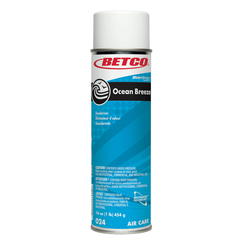 Betco BestScent Aerosol Odor Eliminator Spray, Ocean Breeze, 16 Oz, Pack Of 12 MPN:0242300