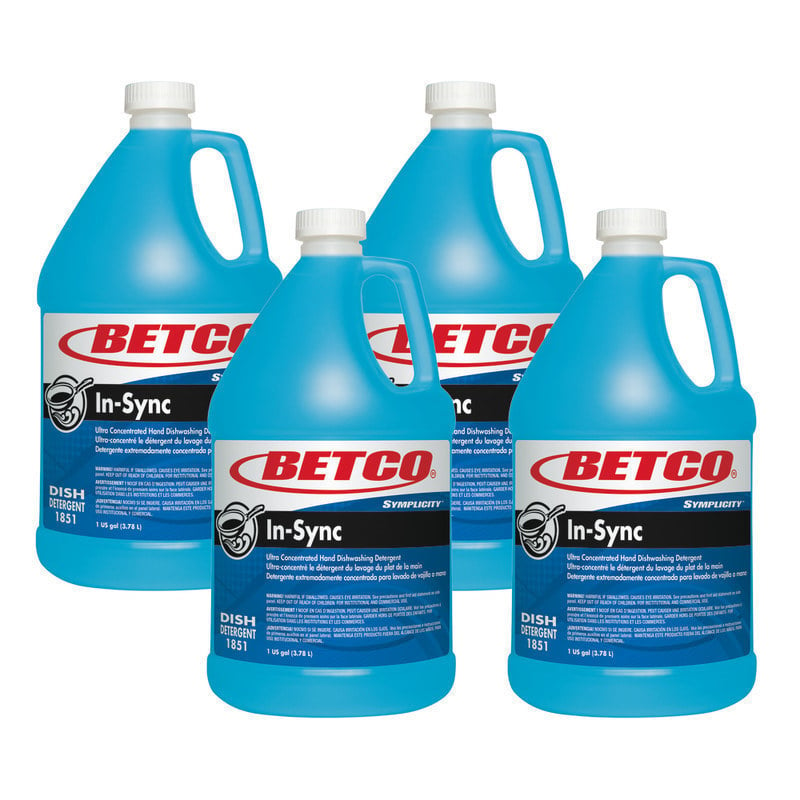 Betco Symplicity In-Sync Dishwashing Detergent, 128 Oz Bottle, Case Of 4 MPN:18510400