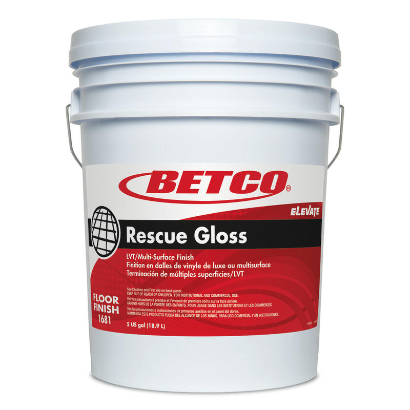 Betco Rescue Floor Finish, Gloss, 640 Oz Bottle MPN:16810500