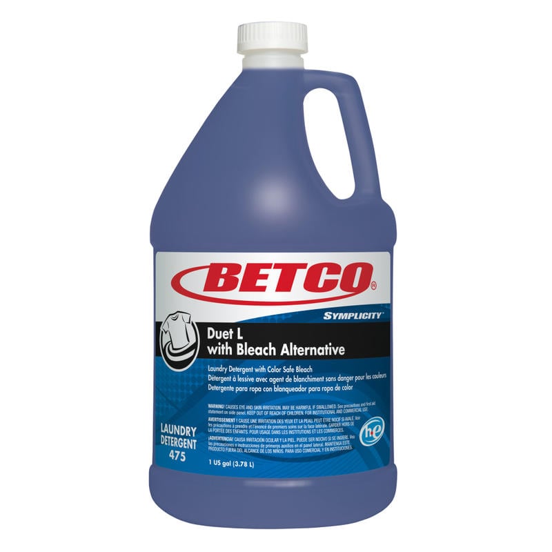 Betco Symplicity Duet L Detergent With Bleach Alternative, Fresh Scent, 128 Oz Bottle MPN:4750400