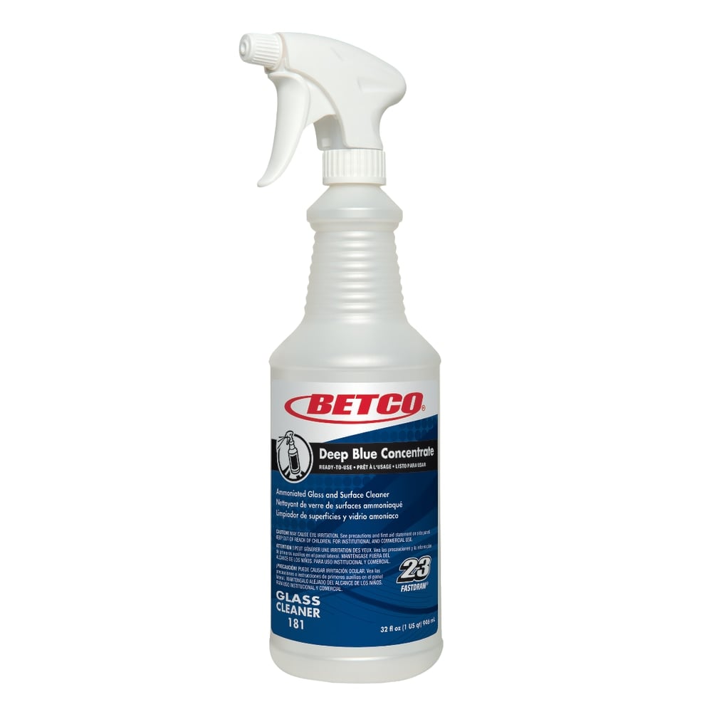 Betco Empty Spray Bottles For Deep Blue Concentrated Glass Cleaner, 32 Oz, Case Of 12 (Min Order Qty 2) MPN:1813200