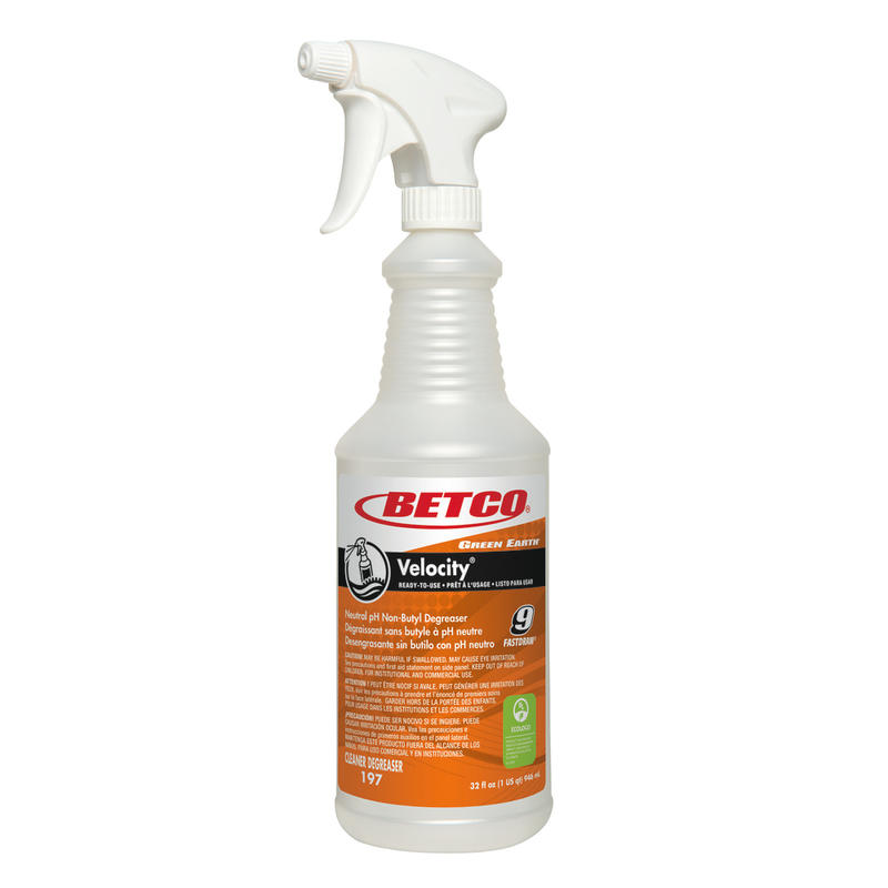 Betco Empty Spray Bottles For Green Earth Velocity Degreaser, 32 Oz, Opaque, Case Of 12 (Min Order Qty 3) MPN:1973200