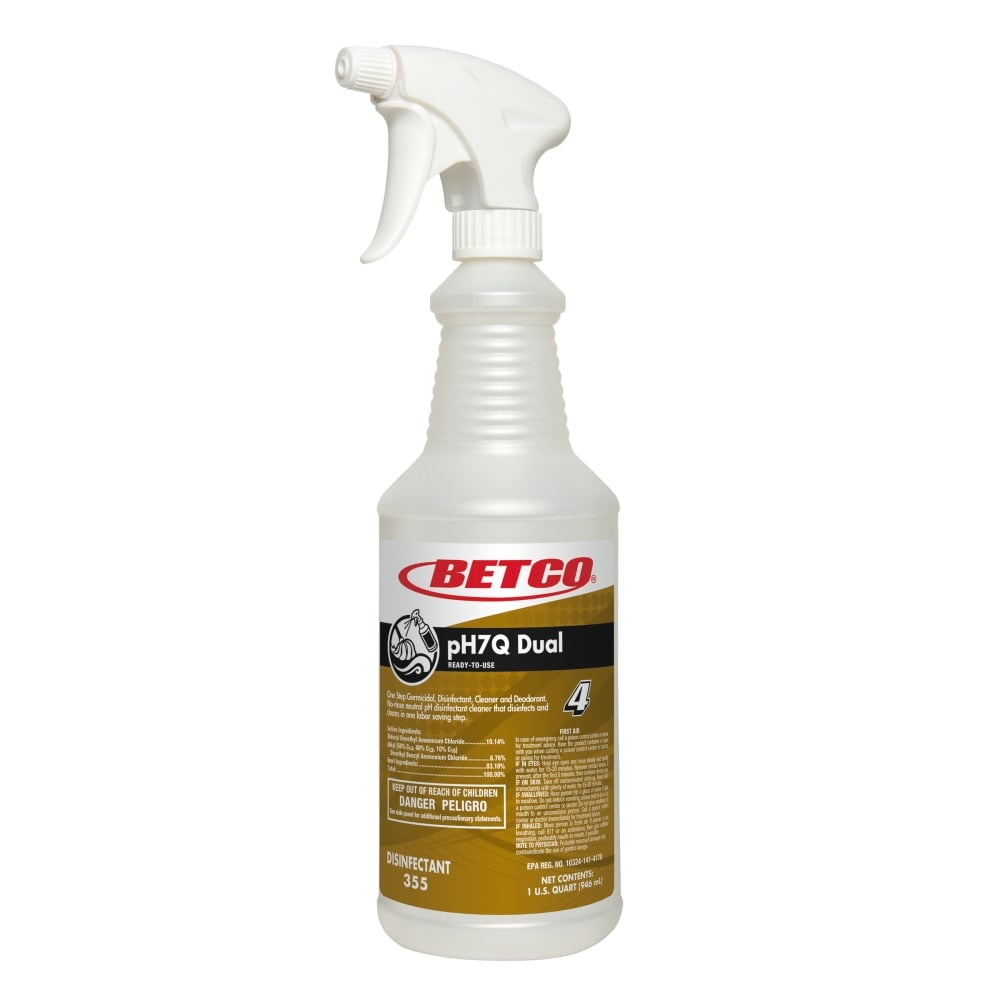 Betco Empty Spray For pH7Q Dual Neutral Disinfectant Cleaner, Pleasant Lemon Scent, 32 Oz Bottle, Case Of 12 (Min Order Qty 2) MPN:3553200