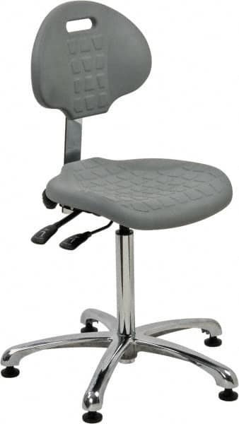 Task Chair: Polyurethane, Adjustable Height, Gray MPN:7051-GRY