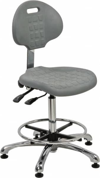 Task Chair: Polyurethane, Adjustable Height, Gray MPN:7551-GRY