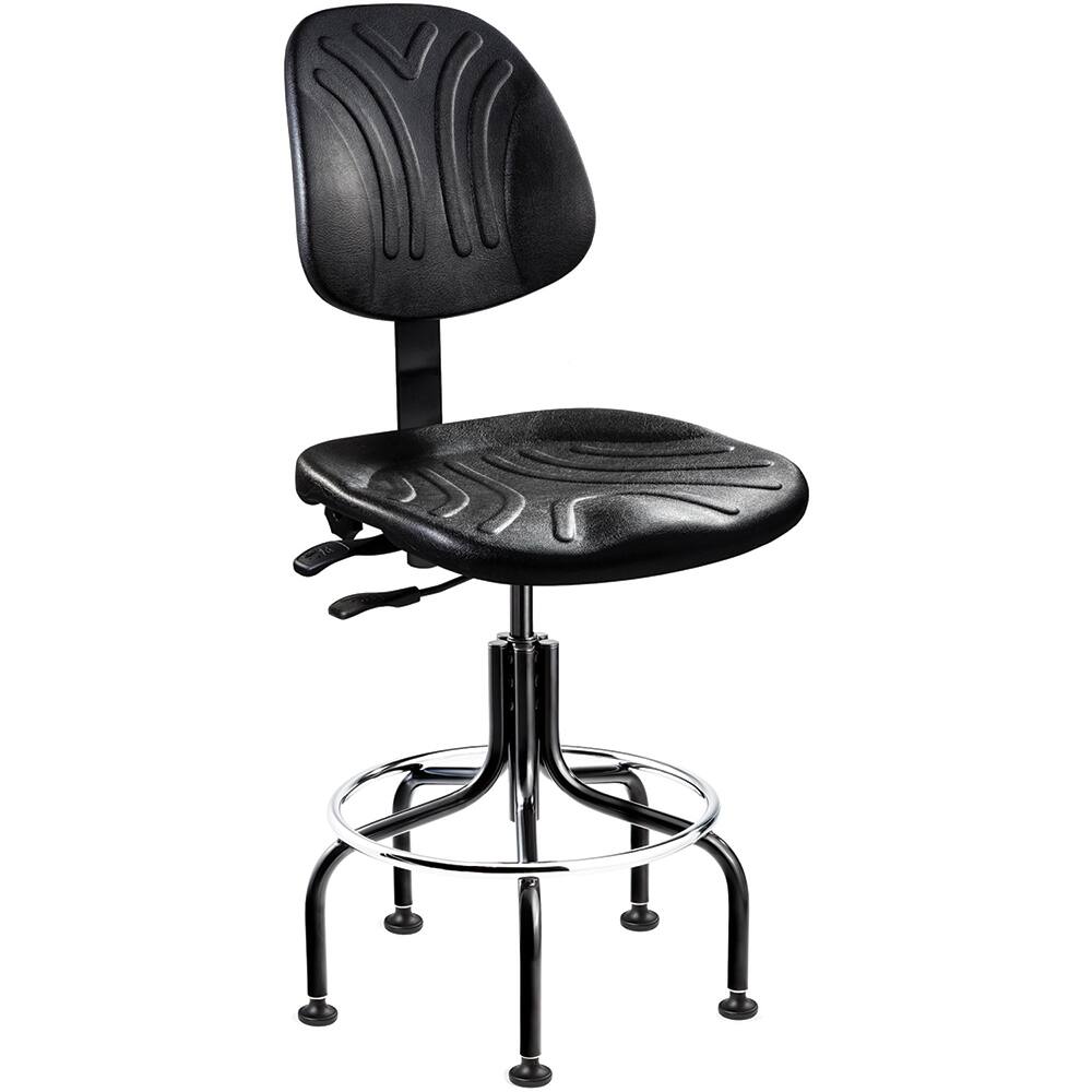 Task Chair: Polyurethane, Adjustable Height, Black MPN:7601D