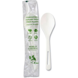 World Centric® Mediumweight Soup Spoons White TPLA Compostable 750/Carton SO-PS-I