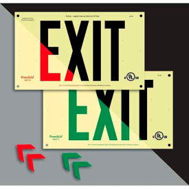 Unframed Double-Sided Photoluminescent Green' Exit Sign - Rigid Plastic 600120-600123