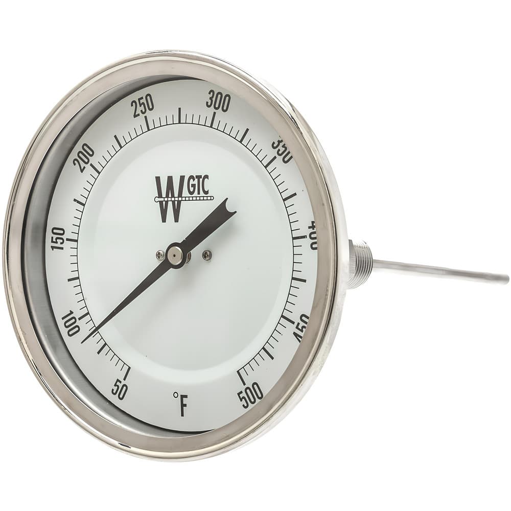 Bimetal & Dial Thermometers, Accuracy (%): 1.00 , Connection Location: Adjustable , Mount: Adjustable , Lens Material: Glass , Mounting Location: Pipe  MPN:5AA06E11