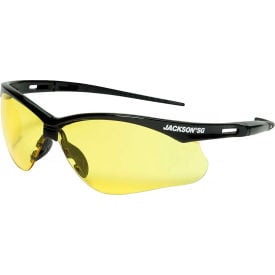 Jackson Safety SG Safety Glasses Black Frame Amber Lens Anti-Scratch 50002