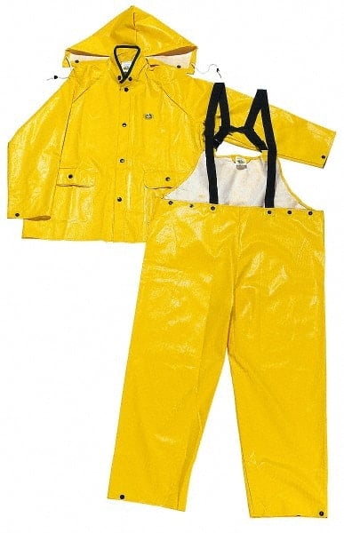 Rain Suit with Pants: Size X-Large, Non-Hazardous Protection, Yellow, Nylon & PVC MPN:78017.XL