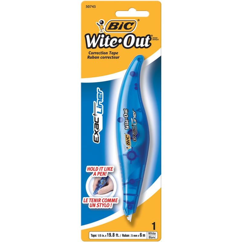 BIC Wite-Out Exact Liner Correction Tape, White, 236in (Min Order Qty 23) MPN:WOELP11