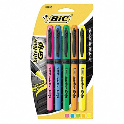 Highlighter Set Flourescent Rubber PK5 MPN:BICGBLP51ASST