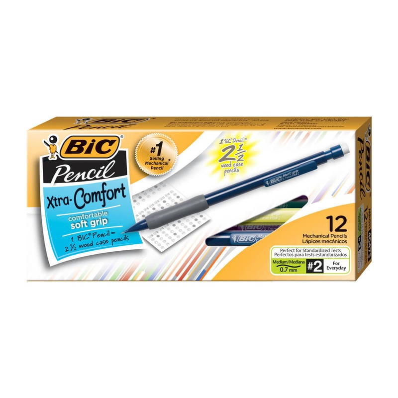 BIC Xtra Comfort Mechanical Pencils, Assorted Barrel Colors, 0.7 mm, Pack Of 12 (Min Order Qty 10) MPN:MPG11