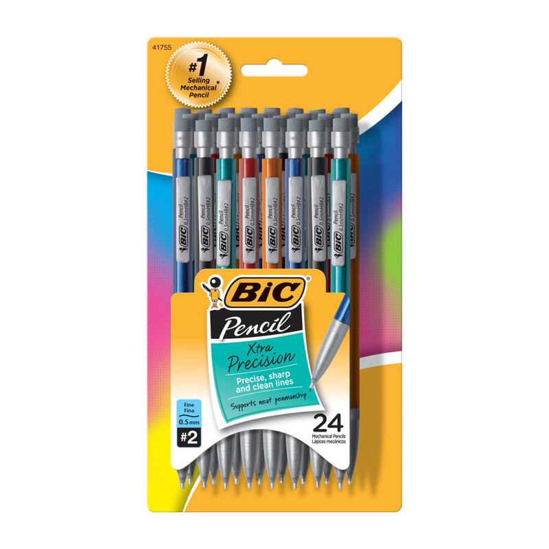 BIC Mechanical Pencils, Xtra Precision, Fine Point, 0.5 mm, Assorted Barrel Colors, Pack Of 24 Pencils (Min Order Qty 10) MPN:MPLMFP241