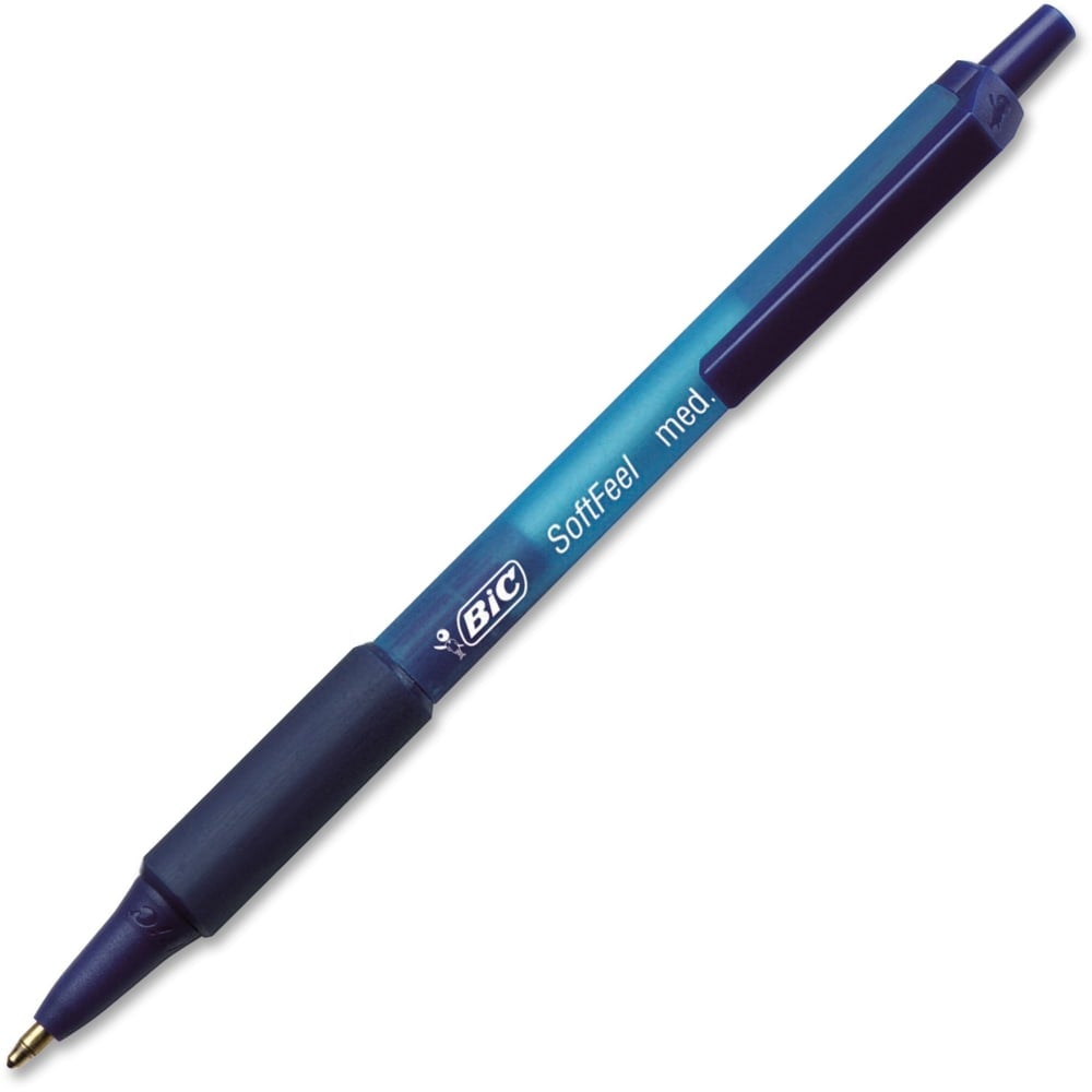 BIC SoftFeel Retractable Ball Pens - Medium Pen Point - 1 mm Pen Point Size - Retractable - Blue - Blue Barrel - 36 / Box (Min Order Qty 3) MPN:SCSM361BE