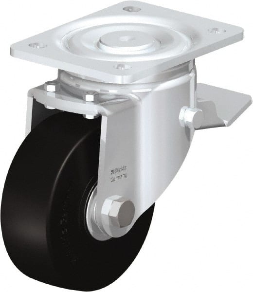 Swivel Top Plate Caster: Solid Rubber, 5