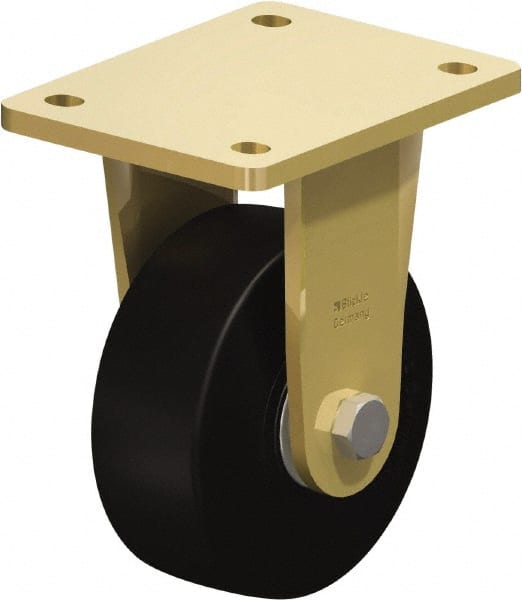 Rigid Top Plate Caster: Solid Rubber, 5