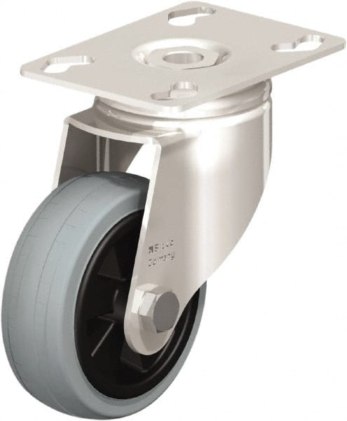 Swivel Top Plate Caster: Solid Rubber, 3