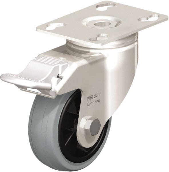 Swivel Top Plate Caster: Solid Rubber, 3