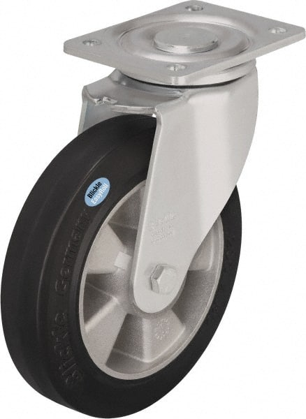 Swivel Top Plate Caster: Solid Rubber, 8