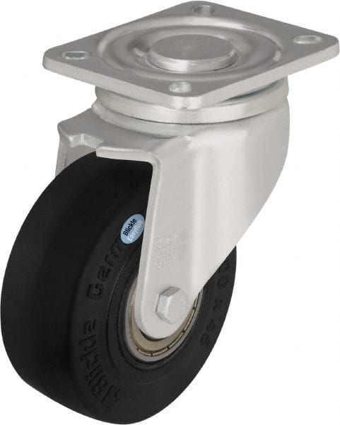 Swivel Top Plate Caster: Solid Rubber, 4