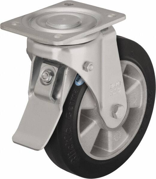 Swivel Top Plate Caster: Solid Rubber, 8