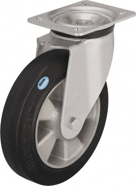 Swivel Top Plate Caster: Solid Rubber, 8