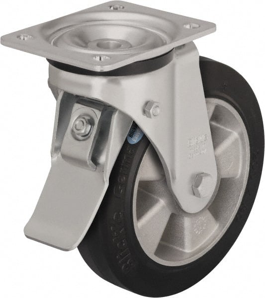 Swivel Top Plate Caster: Solid Rubber, 8