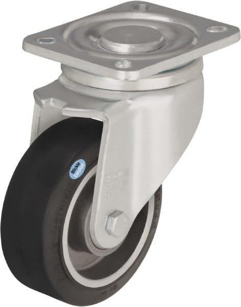 Swivel Top Plate Caster: Solid Rubber, 5