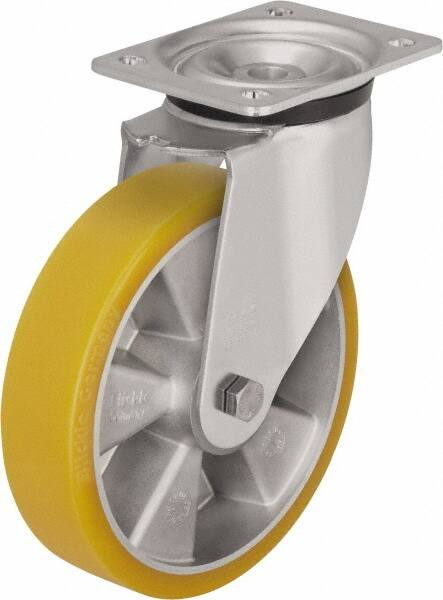 Swivel Top Plate Caster: Polyurethane-Elastomer Blickle Extrathane, 8