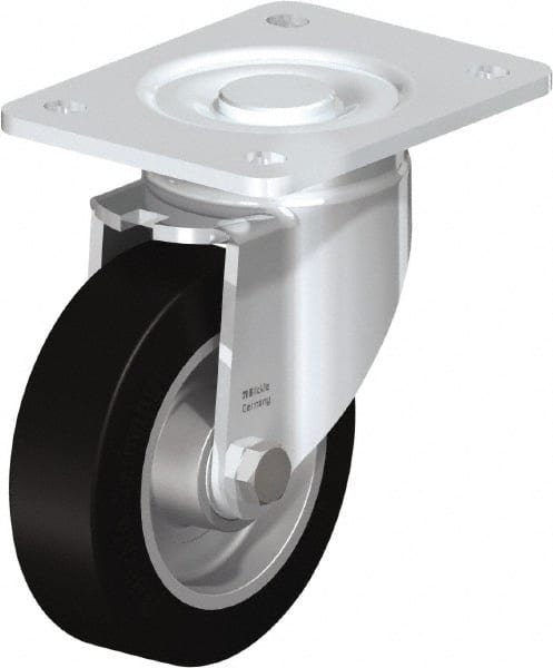 Swivel Top Plate Caster: Solid Rubber, 5