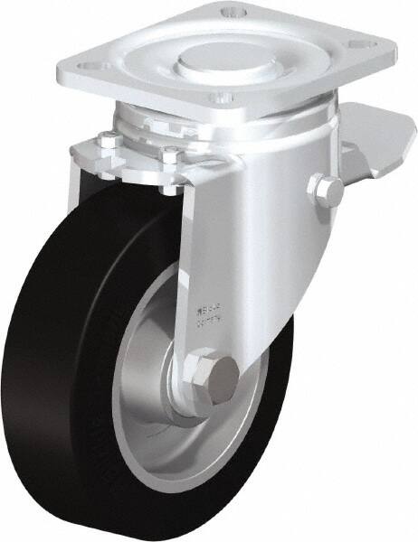 Swivel Top Plate Caster: Solid Rubber, 5