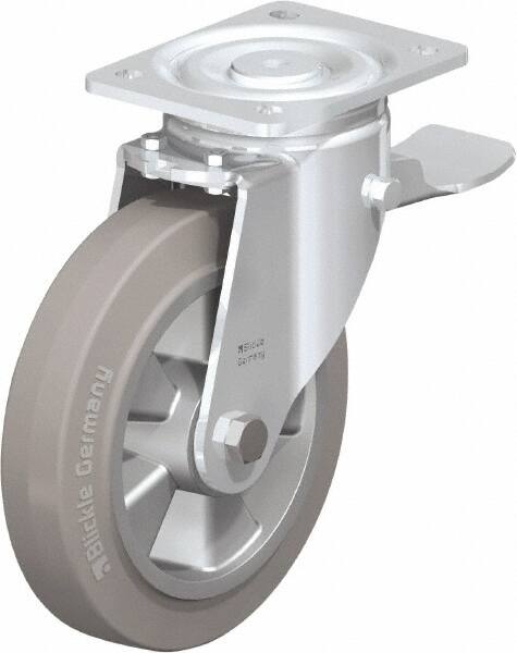 Swivel Top Plate Caster: Solid Rubber, 8