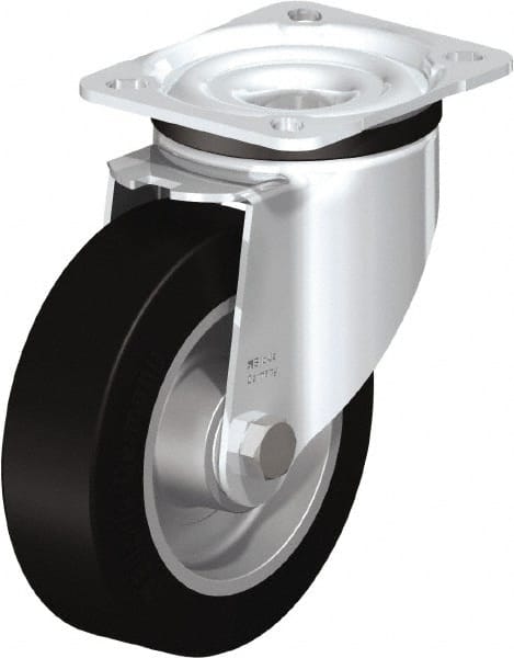 Swivel Top Plate Caster: Solid Rubber, 5